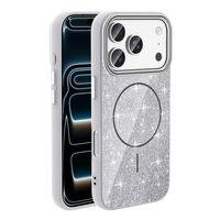 Apple iPhone 17 Pro Kılıf M-safe Şarj Özellikli Parlayan Simli Zore Okso Kapak