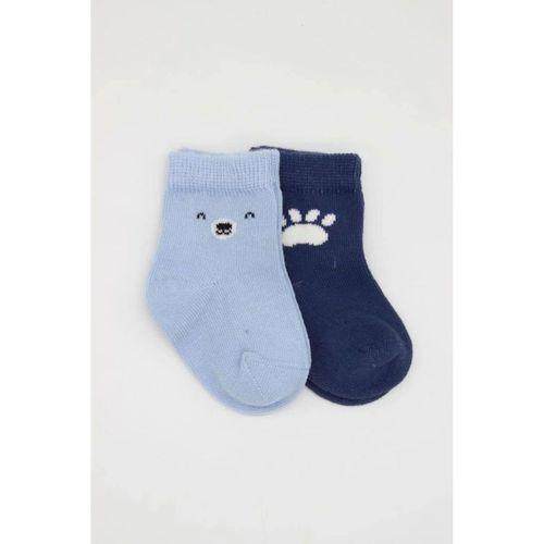 Çocuk Bistyle Bear Penye Soket Çorap 2'Li BS10116 Mavi