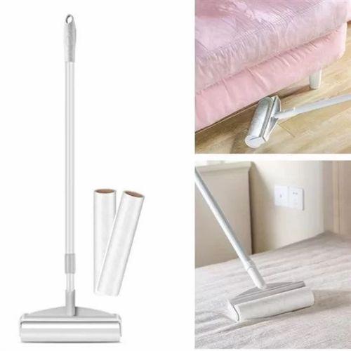 Pratik Temizlik İçin Yapışkanlı Tüy Rulosu 24 Cm Teleskopik Uzayabilen Saplı 2 Yedekli