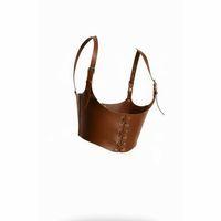 Omuzdan Askılı Taba Korse Kadın Kemer, Taba Kadın Deri Kemer