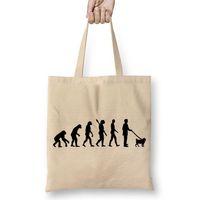 Evolution Pug Evrim Köpek Bez Çanta Uzun Saplı