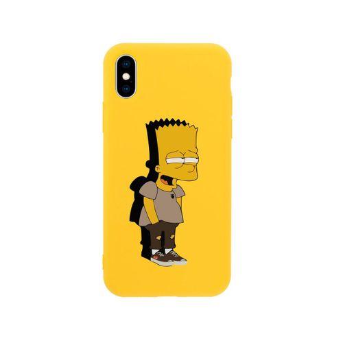 iPhone X Simpson Tasarımlı Sarı Telefon Kılıfı