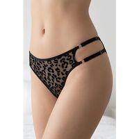 Siyah Leopar Desenli Çift Yan Bantlı Ayarlanabilir String Külot
