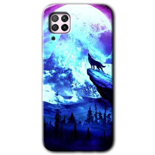 MRCİLETİSİM Huawei P40 Lite Kılıf HD Desen Baskılı Arka Kapak + Temperli Cam - Mega Kurt