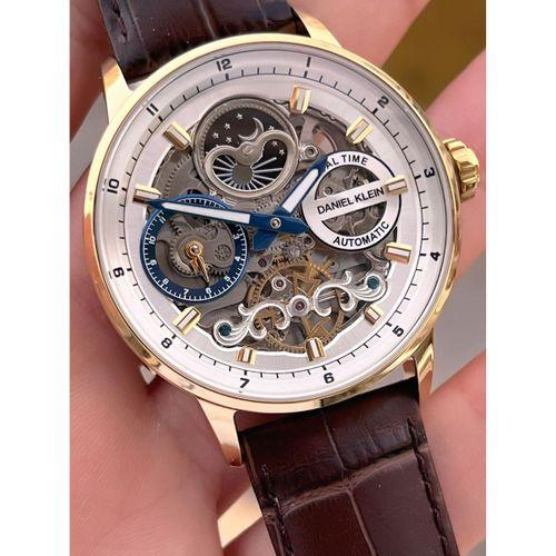 Daniel Klein Deri Kordon Otomatik Mekanizma Metap Ve Güneş Kadranlı Erkek Kol Saati+Bileklik 14013.5