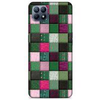 Huawei P40 Lite Kılıf Patchwork (34) Slim Armor Kılıf Yeşil Fuşya