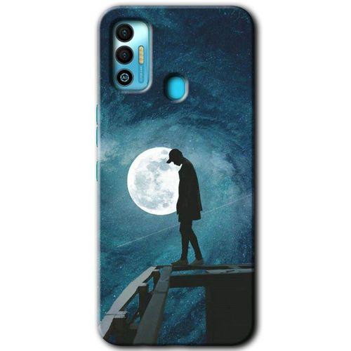 Tecno Spark 7T Kılıf HD Desen Baskılı Arka Kapak - Dolunay Yalnızlık