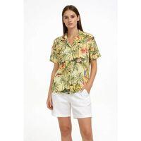 Gün Batımı Tropikal Desenli Kısa Kol Gömlek Şort Takım Yazlık Rahat Kalıp - Desenli