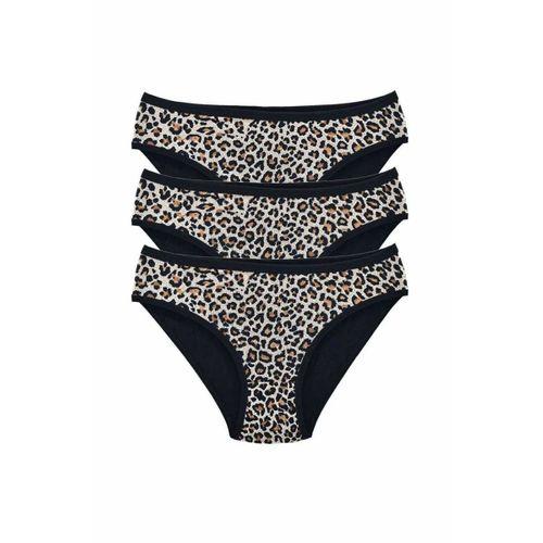 3 Adet Leopar Desenli Likralı Yumuşak Dokulu Kadın Slip Külot