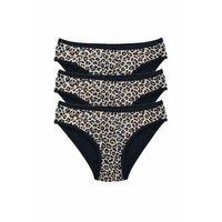 3 Adet Leopar Desenli Likralı Yumuşak Dokulu Kadın Slip Külot