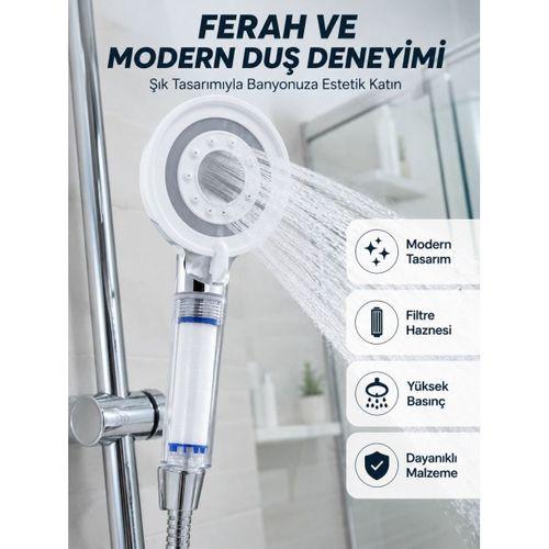 Mineral Taşlı Filtreli Duş Başlığı Güçlü Su Basınçlı Banyo Başlığı