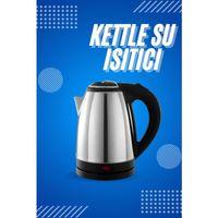 Elektrikli Paslanmaz Çelik Su Isıtcı Çelik Kettle 1.8 Lt. Uzun Ömürlü
