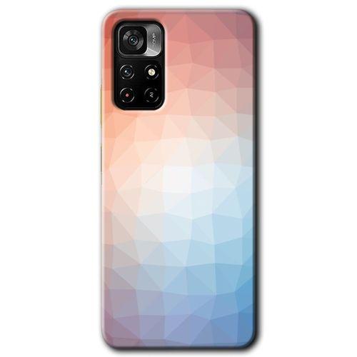Xiaomi Redmi Note 11T HD Baskılı Kılıf + 9D Tam Ekran Koruyucu - Polygon Graident 3