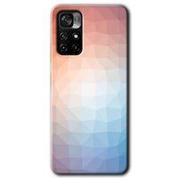 Xiaomi Redmi Note 11T HD Baskılı Kılıf + 9D Tam Ekran Koruyucu - Polygon Graident 3