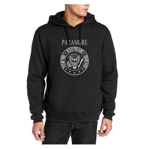 Paramore Baskılı Siyah Erkek Kapşonlu Sweatshirt