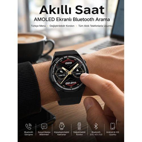 Bluetooth Bağlantılı Akıllı Saat Tüm Telefonlara Uyumlu Değiştirilebilir Kordon