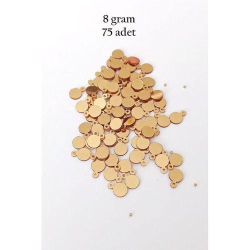 Oya Abiye Bileklik Kolye Pleksi Metalik Plastik Pul Altın Renk 8 gram 75 adet - BNC493