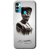 Potkal Hediye Fabrikası Tecno Spark 7T Kılıf HD Desen Baskılı Arka Kapak - Mustafa Kemal Atatürk