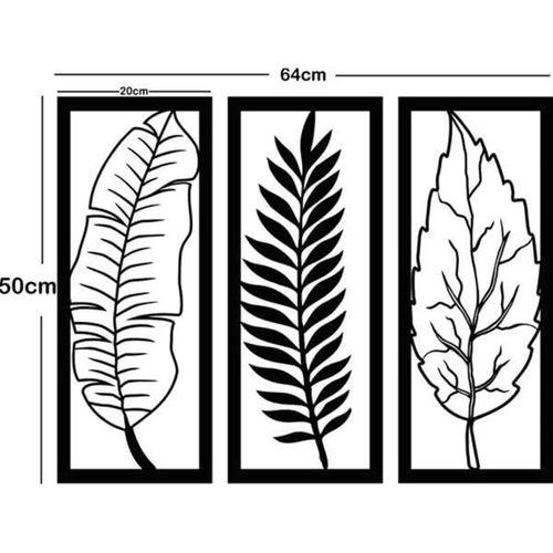 3'lü Yaprak Metal Duvar Dekoru
