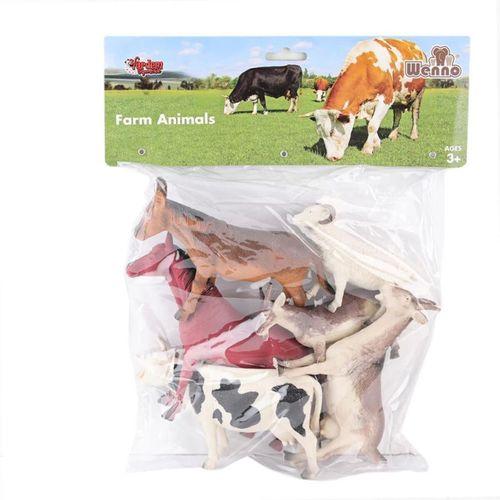 Eğitici Oyuncak SH-9001-Vardem Poşetli 6Pcs 8 İnch  Çiftlik Hayvan ve Dinozor Set