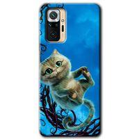 MRCİLETİSİM Xiaomi Redmi Note 10 Pro Kılıf HD Desen Baskılı Arka Kapak + Temperli Cam - Çılgın Kedi