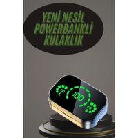 Kablosuz Bluetooth Kulaklık Çift Telefon Destekli Powerbankli Dijital Göstergeli