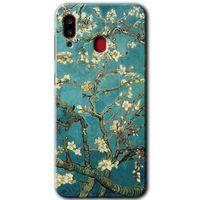 MRCİLETİSİM Samsung Galaxy A30 Kılıf Baskılı Kapak - Almond Blossom + 5D Tam Kaplayan Cam
