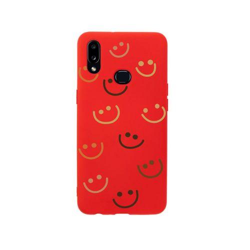 Samsung A10s Smile Premium Silikonlu Kırmızı Telefon Kılıfı