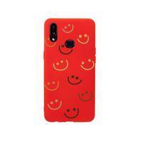 Samsung A10s Smile Premium Silikonlu Kırmızı Telefon Kılıfı