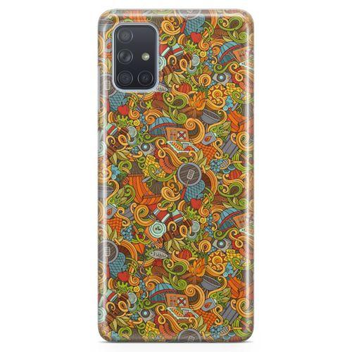 Samsung Galaxy A71 Kılıf Doodle Piknik Seti Arka Kapak Koruma Desenli Full Koruyucu