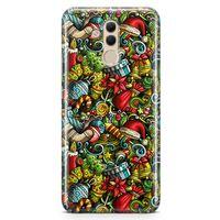 Huawei Mate 20 Lite Kılıf Yılbaşı Süsleri Doodle Arka Kapak Koruma Desenli Full Koruyucu