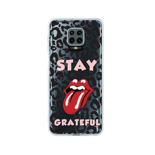 Redmi Note 9 Pro Stay Grateful Desenli Premium Şeffaf Silikon Kılıf