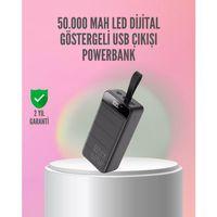 50.000 Mah Ultra Güçlü Powerbank 4 Usb Çıkışlı, Led Dijital Göstergeli, Hızlı Şarj Destekli Taşınabilir Şarj Cihazı