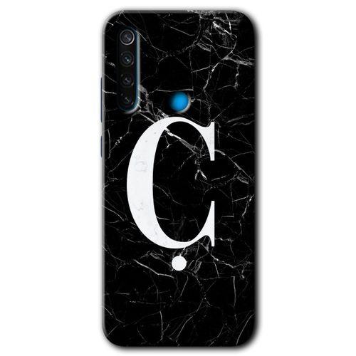 Xiaomi Redmi Note 8 HD Baskılı Kılıf + 9D Tam Ekran Koruyucu - Siyah Mermer Desenli D Harfi