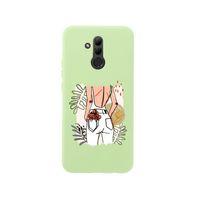 Huawei Mate 20 Lite Woman With Flowers Premium Silikonlu Yeşil Telefon Kılıfı