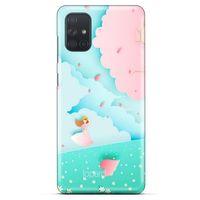 Samsung Galaxy M51 Kılıf Pastel Renkler (45) Liquid Air Kılıf Mavi Toz Pembe