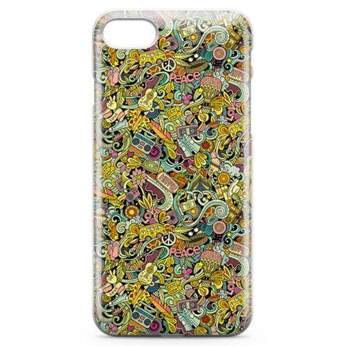 Apple iPhone SE 2020 Kılıf Hippie Doodle Arka Kapak Koruma Desenli Full Koruyucu