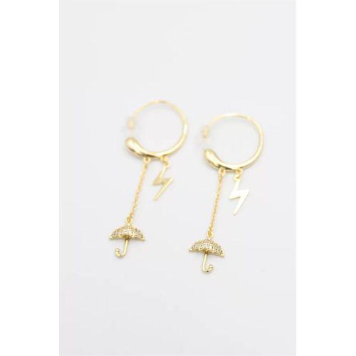 Şemsiye Küpe - Altın