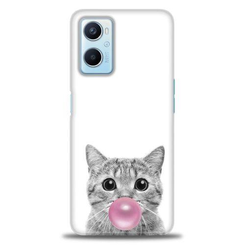 Oppo A96 4G Kılıf HD Baskılı Kılıf - Cat + Tam Ekran Koruyucu