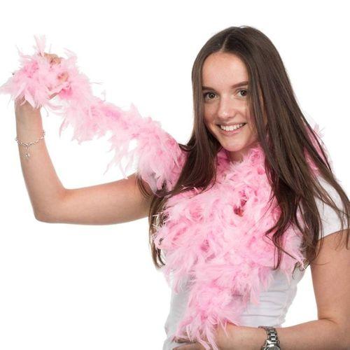 Pembe Renk Kabarık Tüylü Otriş Boa Dekorasyon Tüy 180 cm