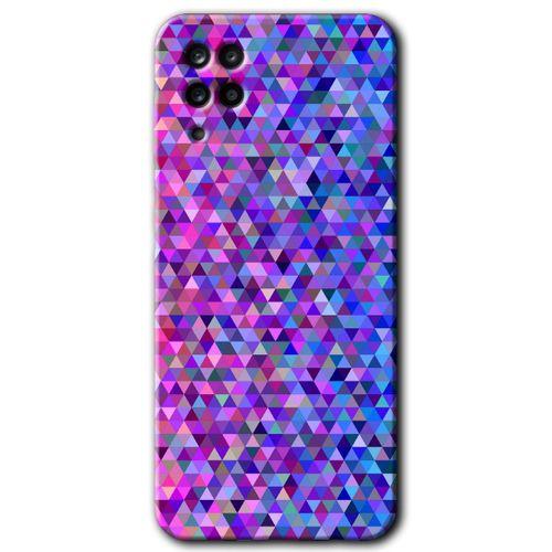 MRCİLETİSİM MRCİLETİSİM Samsung Galaxy A12 Kılıf HD Desen Baskılı Arka Kapak + Temperli Cam - Pixel Mozaik