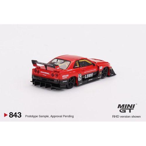 Mini GT Nissan LB-ER34 Super Silhouette SKYLINE Red/Black 843