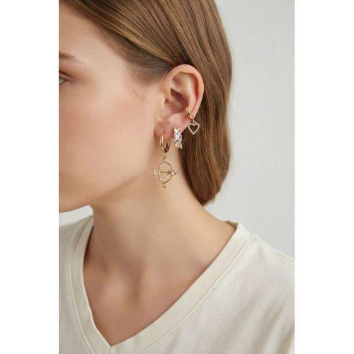 3 lü Set Küpe Gold Renk Eros Yay Detaylı