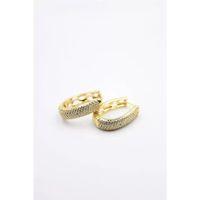 Taşlı Halka Küpe - Altın