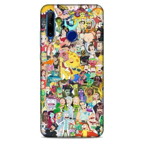 Huawei Y6P Uyumlu Kılıf Rick And Morty (36) Glitter Kılıf Cop Morty