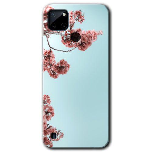 Realme C21 HD Baskılı Kılıf + 9D Tam Ekran Koruyucu - Japon Çiçeği