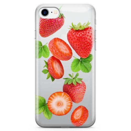 Apple iPhone 7 Kılıf Çilek Reçeli Arka Kapak Koruma Desenli Full Koruyucu