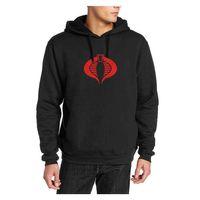 Kobra Kırmızı Baskılı Siyah Erkek Kapşonlu Sweatshirt