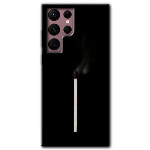 Samsung Galaxy S22 Ultra HD Baskılı Kılıf + 9D Tam Ekran Koruyucu - Sönmüş Kibrit