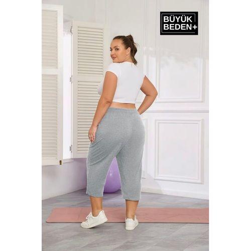 Kadın Büyük Beden New York Baskılı Standart &Regular Kalıp Şort SPR25BSRK087
